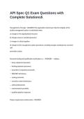 API Spec Q1 Exam Questions with Complete Solutions