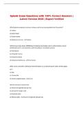 Splunk   Exam &vert; Questions with 100&percnt; Correct Answers &vert; Latest Version 2026 &vert; Expert Verified 
