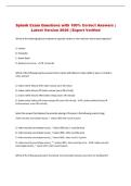 Splunk   Exam &vert; Questions with 100&percnt; Correct Answers &vert; Latest Version 2026 &vert; Expert Verified 
