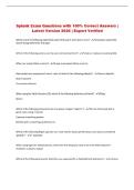 Splunk   Exam &vert; Questions with 100&percnt; Correct Answers &vert; Latest Version 2026 &vert; Expert Verified 