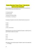 Pump Operator Exam Prep 1 Questions and Correct Answers