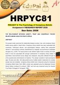 HRPYC81 Project 5 Assignment 4 &lpar;RESEARCH REPORT&rpar; 2026 - DUE 13 October 2026 - The Psychology of Conspiracy Beliefs