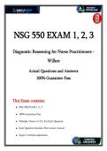 NSG 550 Exam 123 &ndash; Diagnostic Reasoning &vert; Wilkes University &vert; Verified Q&A &plus; Rationales