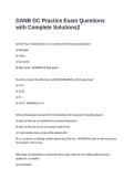 DANB GC Practice Exam Questions with Complete Solutions