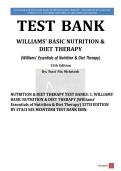 TEST BANK for &NewLine;WILLIAMS' BASIC NUTRITION & &NewLine;DIET THERAPY &NewLine;Williams' Essentials of Nutrition & Diet Therapy&NewLine;15th Edition &NewLine;By&colon; Staci Nix McIntosh 