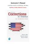  Instructor&rsquo;s Manual for Corrections in America&colon; An Introduction 15th Edition by Harry E Allen&comma; Edward J&period; Latessa&comma; Chapter 1-19