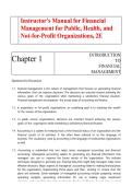 Instructor&rsquo;s Manual for Financial Management for Public&comma; Health&comma; and Not-for-Profit Organizations 2E PDF 2026 Update