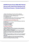 ACAMS Practice Exam &lpar;2026-2027 Newest &NewLine;Version&rpar; with Latest Exam Questions and &NewLine;Fully Solved Answers &sol; Already Graded A&plus;