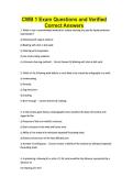 CWB 1 Exam Questions and Verified Correct Answers