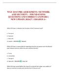 WGU D315 PRE-ASSESSMENT&colon; NETWORK AND SECURITY &ndash; FOUNDATIONS QUESTIONS AND CORRECT ANSWERS &vert; NEW UPDATE 2026&sol;27 &vert; GRADED A&plus;