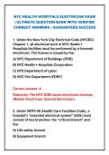 NYC HEALTH HOSPITALS ELECTRICIAN EXAM&NewLine;&vert; ULTIMATE QUESTION BANK WITH VERIFIED&NewLine;CORRECT ANSWERS &vert; GUARANTEED SUCCESS&NewLine;