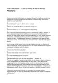 NUR 398 ANXIETY QUESTIONS WITH VERIFIED ANSWERS