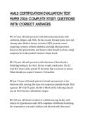 AMLS CERTIFICATION EVALUATION TEST&NewLine;PAPER 2026 COMPLETE STUDY QUESTIONS&NewLine;WITH CORRECT ANSWERS&NewLine;