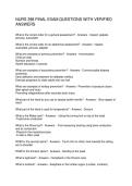 NURS 398 FINAL EXAM QUESTIONS WITH VERIFIED ANSWERS