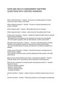 NURS 398 HEALTH ASSESSMENT MIDTERM QUESTIONS WITH VERIFIED ANSWERS