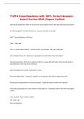 TLETA  Exam &vert; Questions with 100&percnt; Correct Answers &vert; Latest Version 2026 &vert; Expert Verified 