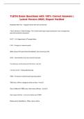 TLETA  Exam &vert; Questions with 100&percnt; Correct Answers &vert; Latest Version 2026 &vert; Expert Verified 