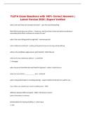 TLETA  Exam &vert; Questions with 100&percnt; Correct Answers &vert; Latest Version 2026 &vert; Expert Verified 