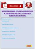 BSN 266 HESI Med-Surg Exam Questions & Answers 2026&ndash;2027 &vert; Complete Nursing Study Guide