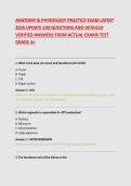 ANATOMY & PHYSIOLOGY PRACTICE EXAM LATEST &NewLine;2026 UPDATE 100 QUESTIONS AND DETAILED &NewLine;VERIFIED ANSWERS FROM ACTUAL EXAMS TEST &NewLine;GRADE A&plus; 