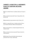 CHEMISTRY A HIGHER TIER ALL ASSESSMENTS&NewLine;EXAM-STYLE QUESTIONS AND MODEL&NewLine;ANSWERS