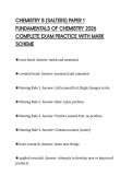 CHEMISTRY B &lpar;SALTERS&rpar; PAPER 1&NewLine;FUNDAMENTALS OF CHEMISTRY 2026&NewLine;COMPLETE EXAM PRACTICE WITH MARK&NewLine;SCHEME