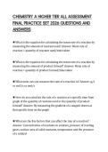 CHEMISTRY A HIGHER TIER ALL ASSESSMENT&NewLine;FINAL PRACTICE SET 2026 QUESTIONS AND&NewLine;ANSWERS