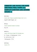 CHEMISTRY AND PHYSICS FOR NURSE&NewLine;ANESTHESIA FINAL PAPER 2026&NewLine;COMPLETE QUESTIONS AND ANSWERS&NewLine;GRADED A&plus;