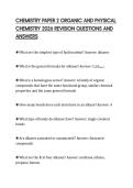 CHEMISTRY PAPER 2 ORGANIC AND PHYSICAL&NewLine;CHEMISTRY 2026 REVISION QUESTIONS AND&NewLine;ANSWERS&NewLine;