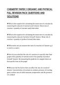 CHEMISTRY PAPER 2 ORGANIC AND PHYSICAL&NewLine;FULL REVISION PACK QUESTIONS AND&NewLine;SOLUTIONS&NewLine;