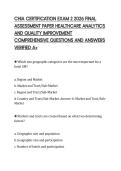 CHIA CERTIFICATION EXAM 2 2026 FINAL&NewLine;ASSESSMENT PAPER HEALTHCARE ANALYTICS&NewLine;AND QUALITY IMPROVEMENT&NewLine;COMPREHENSIVE QUESTIONS AND ANSWERS&NewLine;VERIFIED A&plus;
