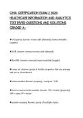 CHIA CERTIFICATION EXAM 2 2026&NewLine;HEALTHCARE INFORMATION AND ANALYTICS&NewLine;TEST PAPER QUESTIONS AND SOLUTIONS&NewLine;GRADED A&plus;