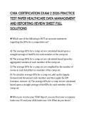 CHIA CERTIFICATION EXAM 2 2026 PRACTICE&NewLine;TEST PAPER HEALTHCARE DATA MANAGEMENT&NewLine;AND REPORTING REVIEW SHEET FULL&NewLine;SOLUTIONS&NewLine;