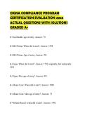 CIGNA COMPLIANCE PROGRAM&NewLine;CERTIFICATION EVALUATION 2026&NewLine;ACTUAL QUESTIONS WITH SOLUTIONS&NewLine;GRADED A&plus;&NewLine;