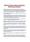 BSC 2011 Exam 4 Review Questions With Correct Answers