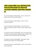 CIPP E EXAM PREP 2026 CERTIFICATION&NewLine;EVALUATION EXAMS SET PRACTICE&NewLine;SOLUTION VERIFIED QUESTIONS GRADED&NewLine;A&plus;
