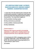 2026 NYC HORTICULTURIST EXAM &vert; ULTIMATE&NewLine;QUESTION BANK WITH VERIFIED CORRECT&NewLine;ANSWERS &vert; GUARANTEED SUCCESS