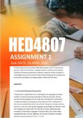 HED4807 Assignment 1 Semester 1 ANSWERS 2026 - Due 29 April 2026