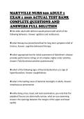 MARYVILLE NURS 620 ADULT 1 &NewLine;EXAM 1 2026 ACTUAL TEST BANK &NewLine;COMPLETE QUESTIONS AND &NewLine;ANSWERS FULL SOLUTION 