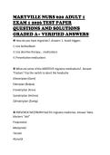 MARYVILLE NURS 620 ADULT 1 &NewLine;EXAM 1 2026 TEST PAPER &NewLine;QUESTIONS AND SOLUTIONS &NewLine;GRADED A&plus; VERIFIED ANSWERS
