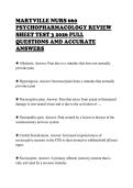 MARYVILLE NURS 660 &NewLine;PSYCHOPHARMACOLOGY REVIEW &NewLine;SHEET TEST 3 2026 FULL &NewLine;QUESTIONS AND ACCURATE &NewLine;ANSWERS