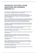 SOCIOLOGY 210 EXAM 1 EXAM QUESTIONS AND ANSWERS &lpar;GRADED A&plus;&rpar;