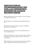 MARYVILLE NURS 660 &NewLine;PSYCHOPHARMACOLOGY TEST &NewLine;BANK 3 2026 COMPREHENSIVE &NewLine;QUESTIONS AND ACCURATE &NewLine;SOLUTIONS VERIFIED