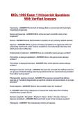 BIOL 1002 Exam 1 Hrincevich Questions With Verified Answers