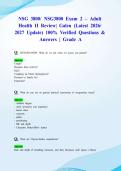 NSG 3800&sol; NSG3800 Exam 2 &ndash; Adult Health II Review&vert; Galen &lpar;Latest 2026&sol; 2027 Update&rpar; 100&percnt; Verified Questions & Answers &vert; Grade A