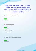 NSG 3800&sol; NSG3800 Exam 1 &ndash; Adult Health II Guide&vert; Galen &lpar;Latest 2026&sol; 2027 Update&rpar; 100&percnt; Verified Questions & Answers &vert; Grade A