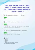 NSG 3800&sol; NSG3800 Exam 1 &ndash; Adult Health II Review&vert; Galen &lpar;Latest 2026&sol; 2027 Update&rpar; 100&percnt; Verified Questions & Answers &vert; Grade A&NewLine;