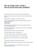BIO 182 EXAM 3-NAU&comma; EXAM 3&comma; BIO182 QUESTIONS AND ANSWERS