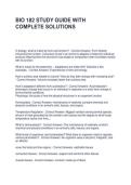 BIO 182 STUDY GUIDE WITH COMPLETE SOLUTIONS