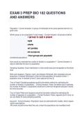 EXAM 3 PREP BIO 182 QUESTIONS AND ANSWERS